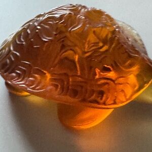 Lalique amber turtle